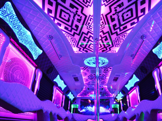 luxury party bus springfield interior