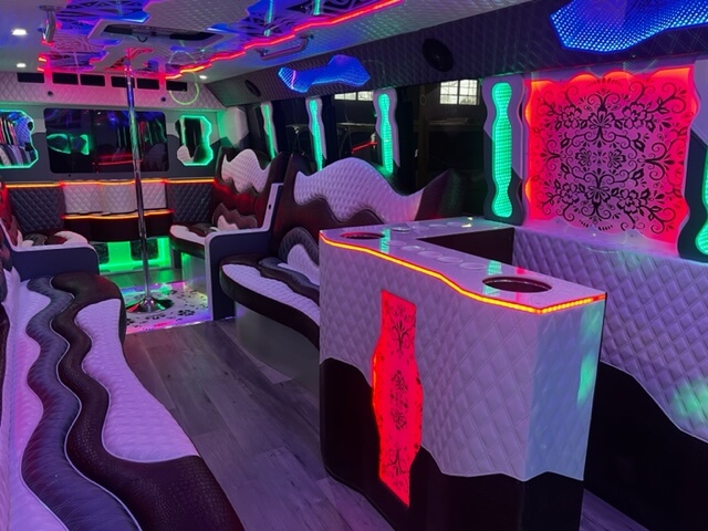 40 passenger party limo bus