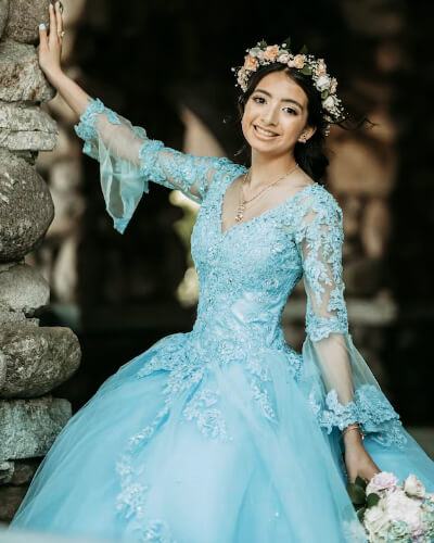 girl in a quinceanera dress