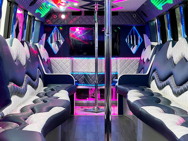 limo bus rental interior