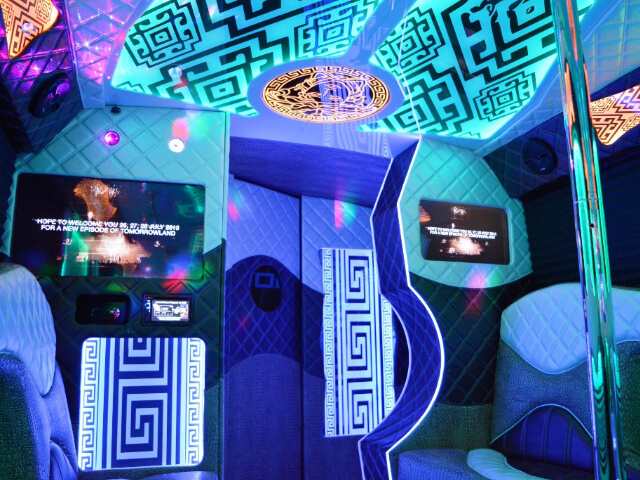 luxury party bus interior