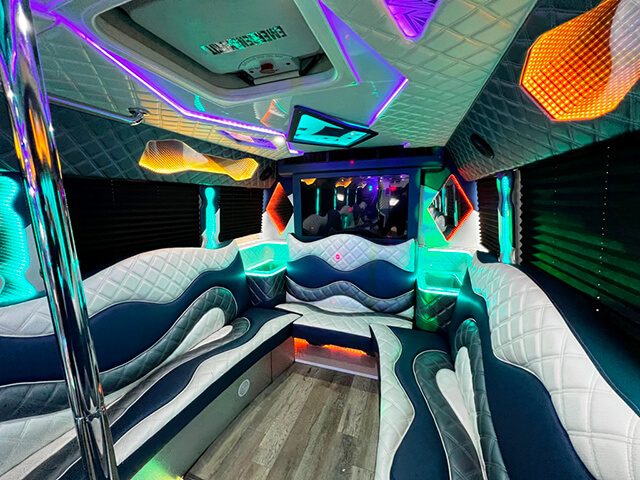 luxury party buses interior