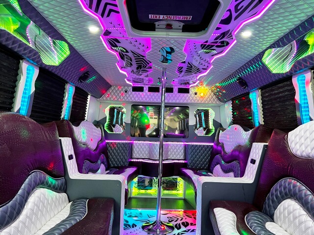 party bus lansing interior