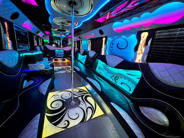 oak lawn limo bus interior