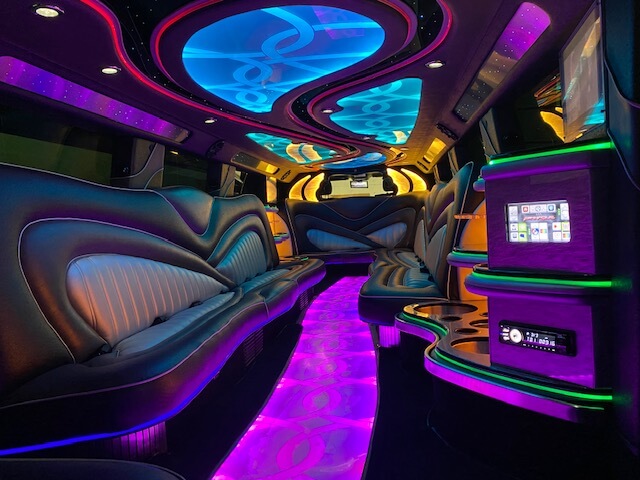 20 passenger party limousine interior