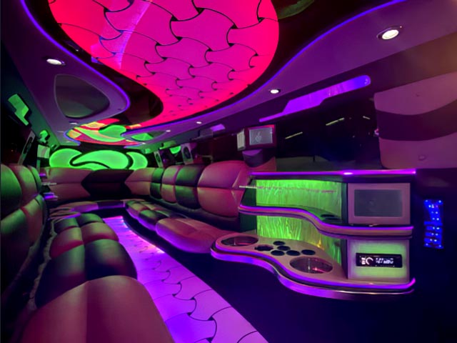 20 passenger party limo bus leather seats